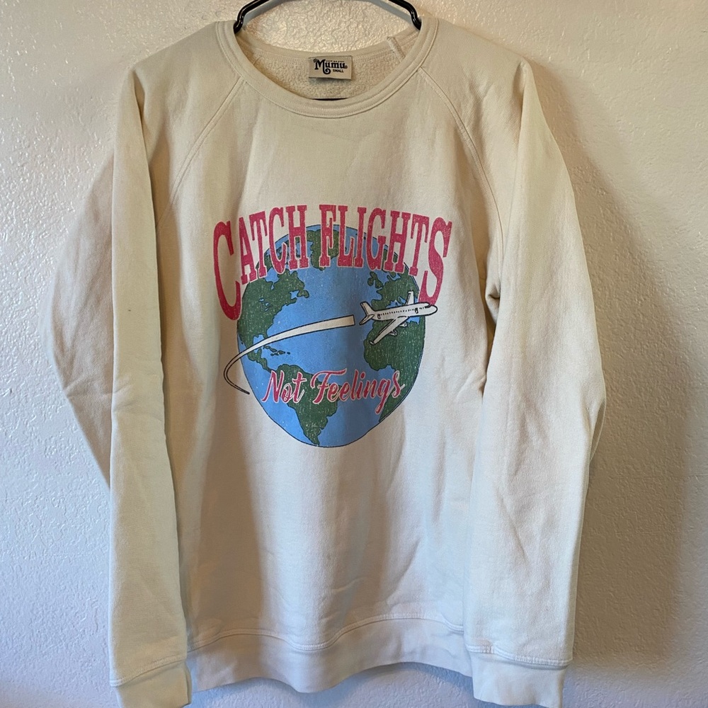 Show Me Your MuMu Cream Sweatshirt with Pink & Blue Graphic